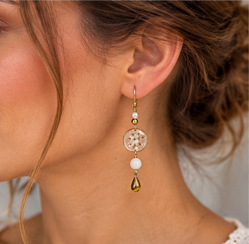 Boucles d’oreilles Éclats de fleurs blanches