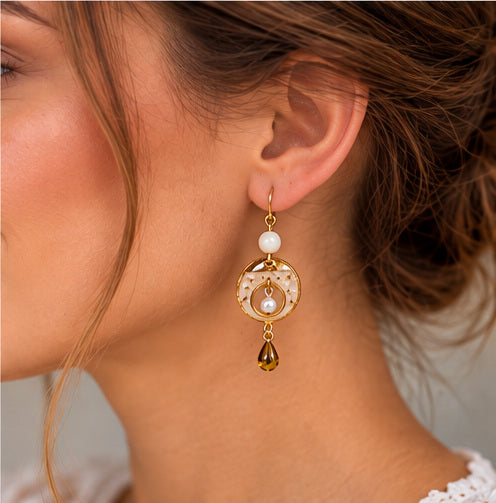 Boucles d’oreilles Éclats de fleurs blanches