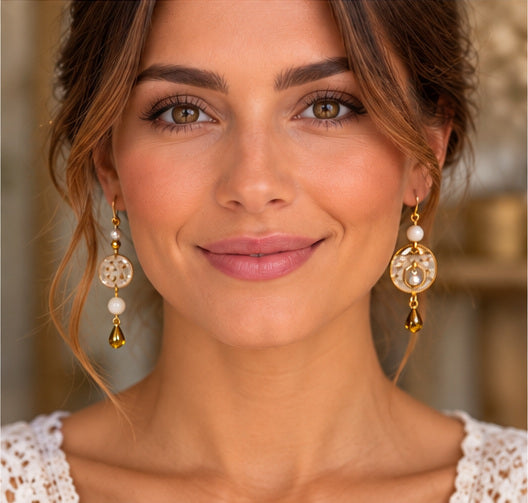Boucles d’oreilles Éclats de fleurs blanches