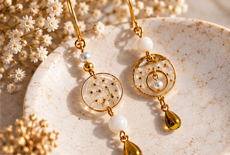 Boucles d’oreilles Éclats de fleurs blanches