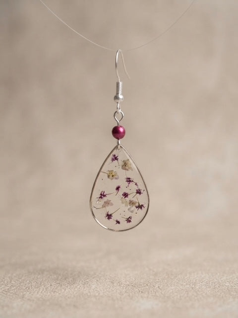 Boucles d'oreilles pendantes « Douceur Pourprée »